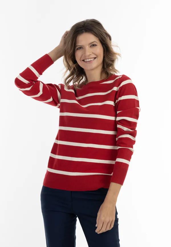 Strickpullover - rot creme