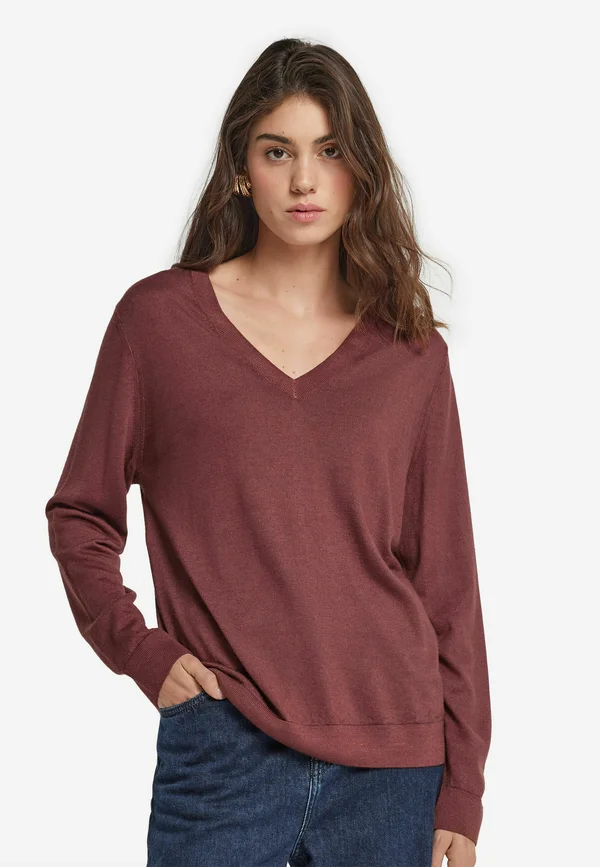 Strickpullover - rot marsala tc
