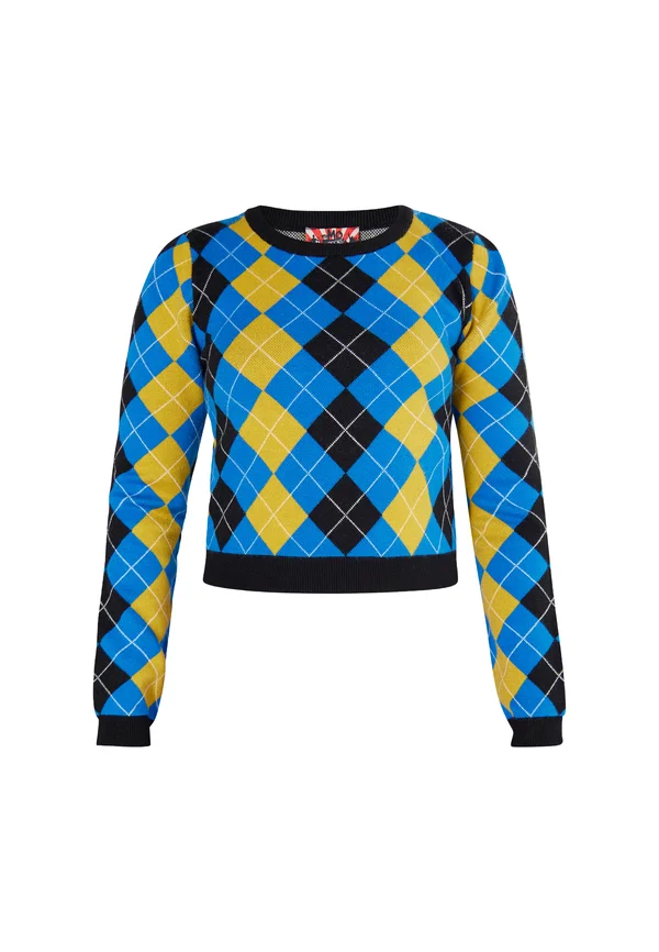 Strickpullover - schwarz blau mehrfarbig