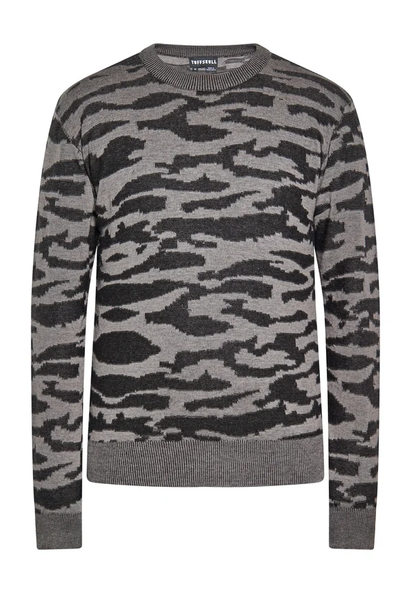 Strickpullover - schwarz grau melange