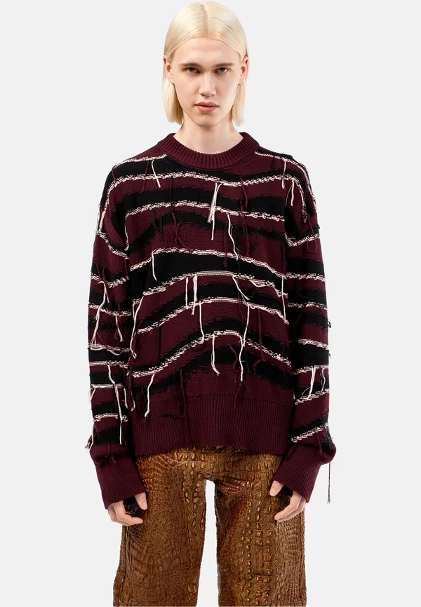Strickpullover - schwarz violett