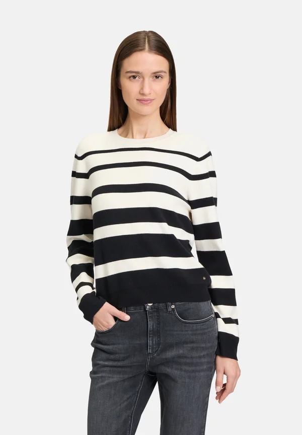 Strickpullover - schwarz weiß
