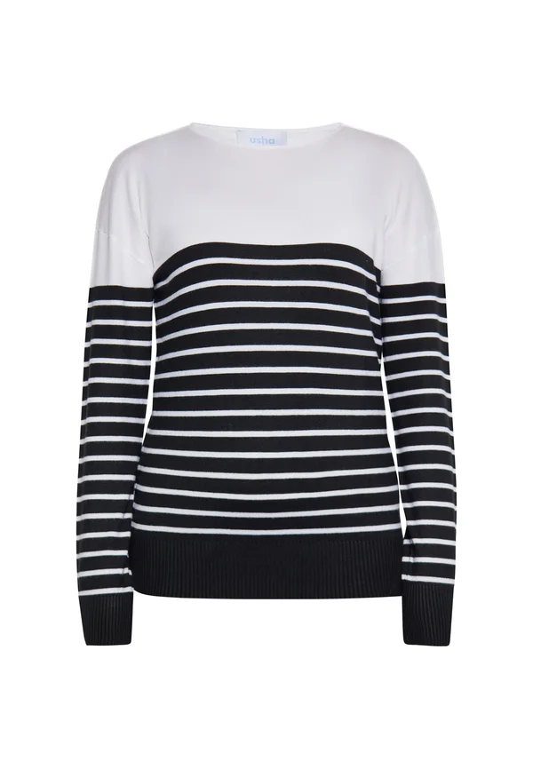 Strickpullover - schwarz weiss