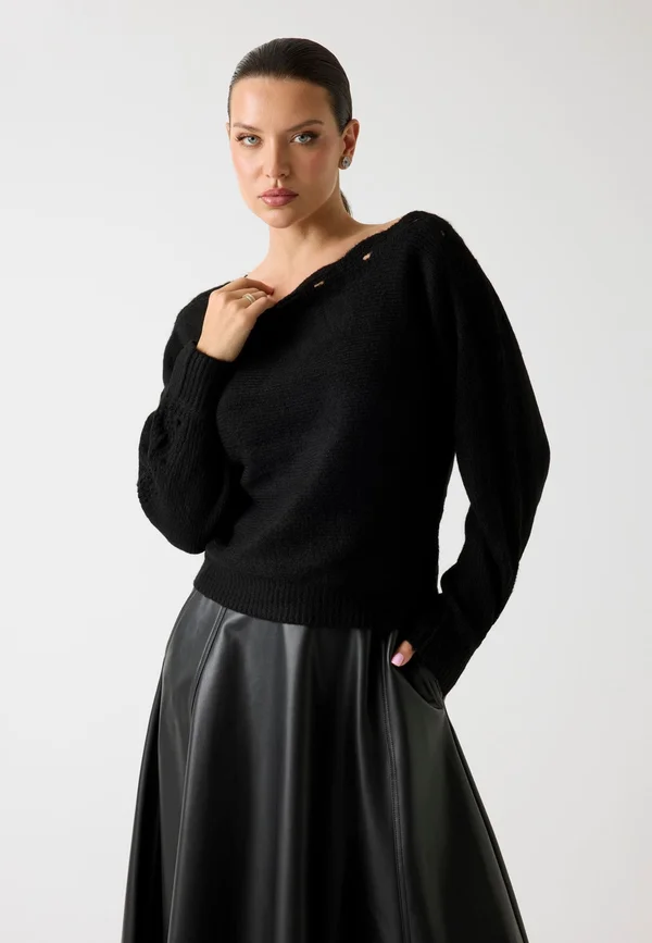 Strickpullover - schwarz