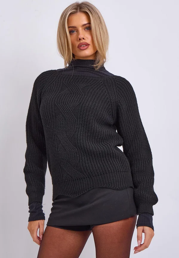 Strickpullover - schwarz