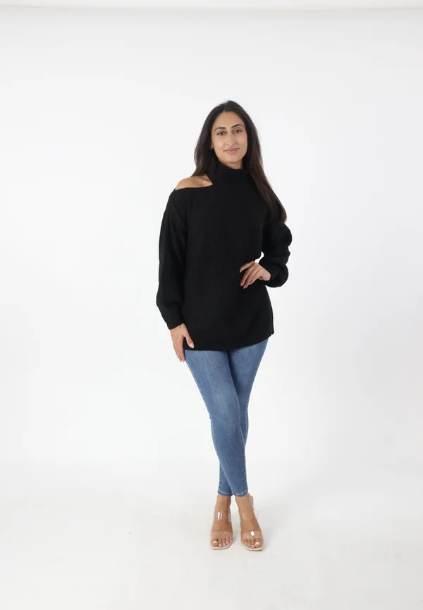 Strickpullover - schwarz