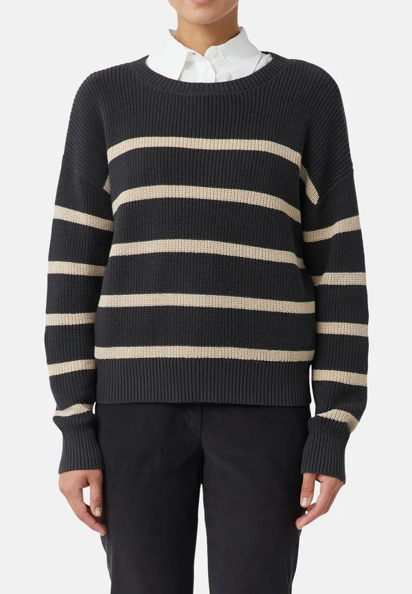Strickpullover - schwarz/beige