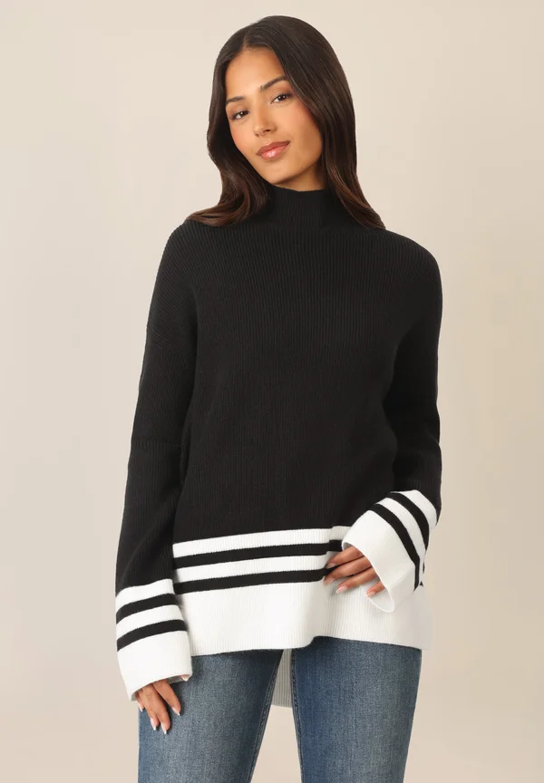 Strickpullover - schwarz/creme