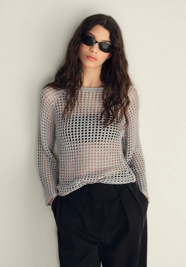 Strickpullover - silver-coloured
