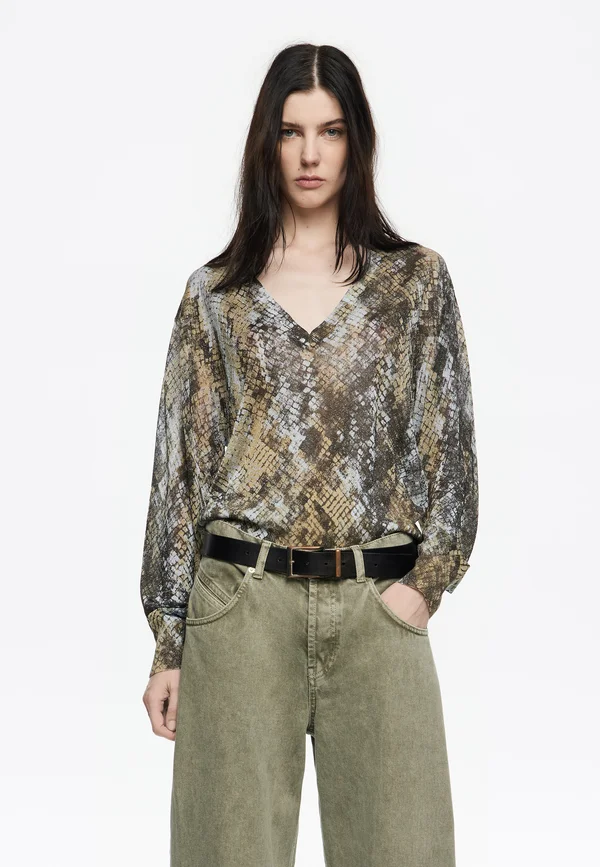 Strickpullover - snake caqui