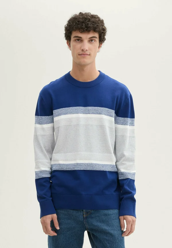 Strickpullover - space blue grey color block