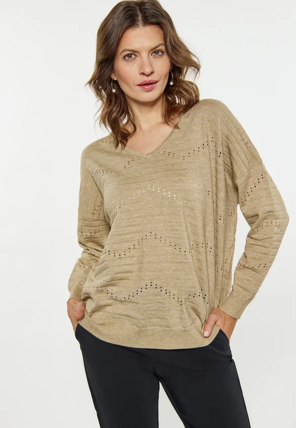 Strickpullover - steinbeige