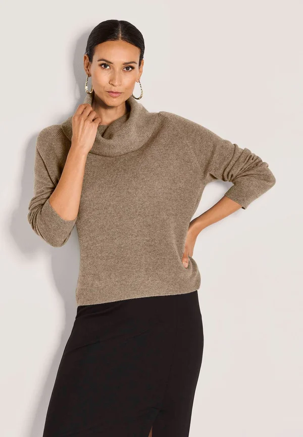 Strickpullover - taupe melange