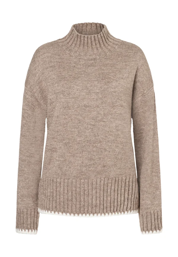 Strickpullover - taupe melange