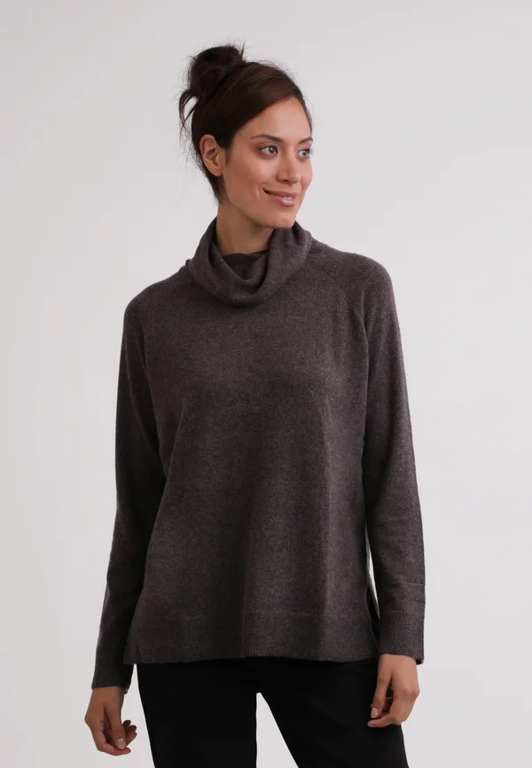 Strickpullover - taupe melange