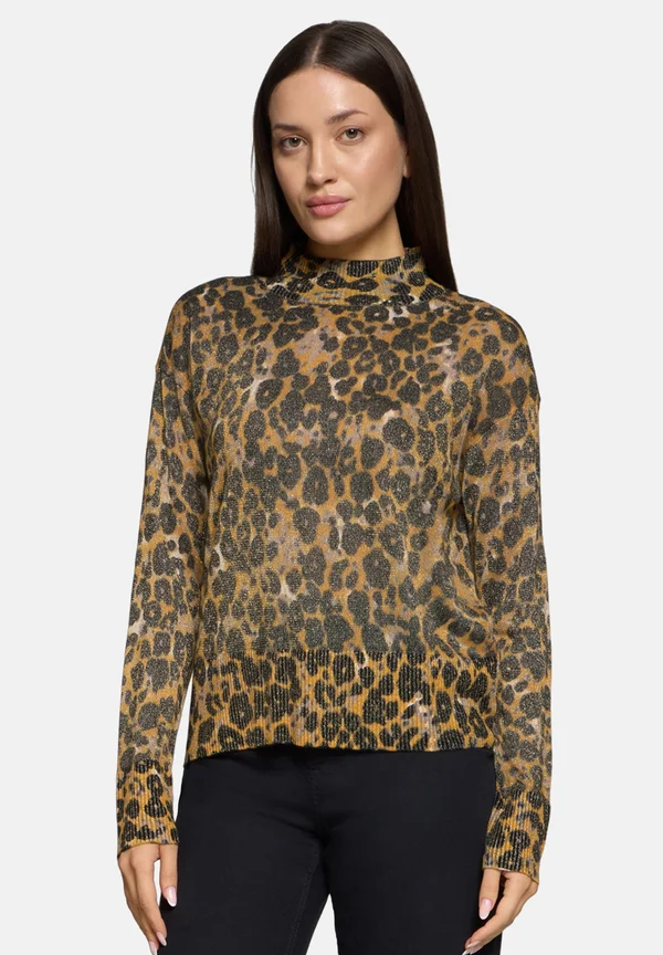 Strickpullover - taupe yellow