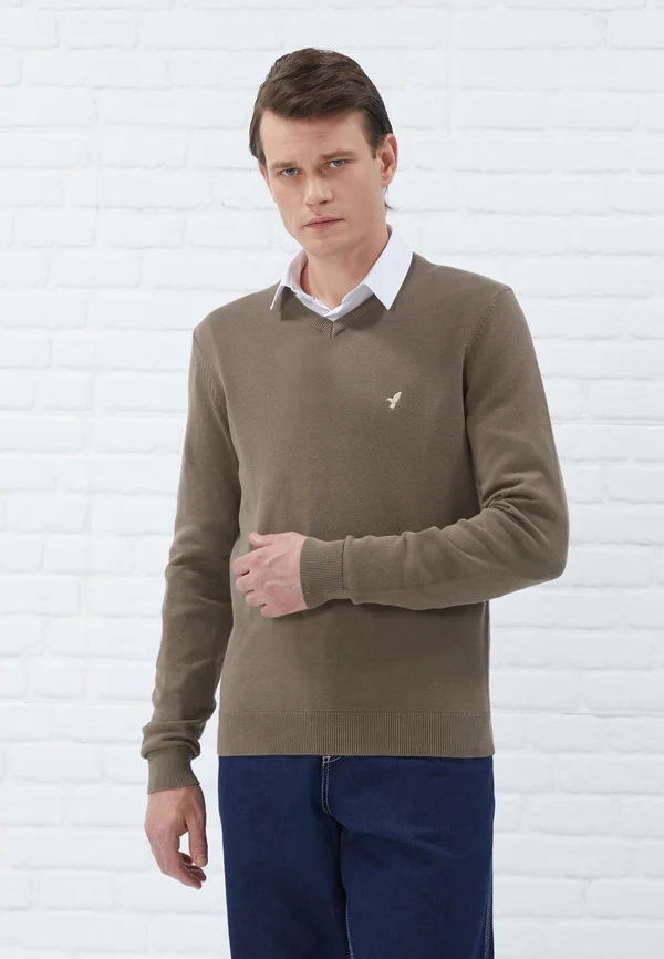 Strickpullover - taupe