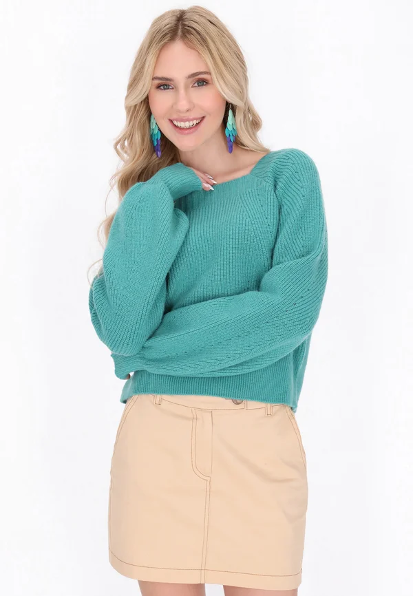 Strickpullover - turquoise
