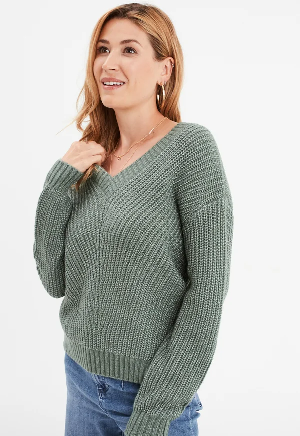 Strickpullover - vert