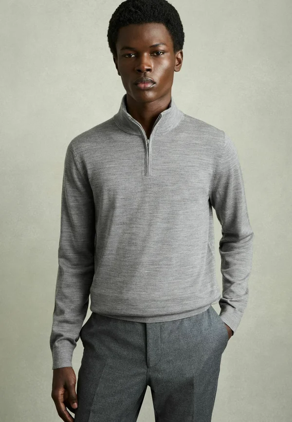 Strickpullover - warm grey melange