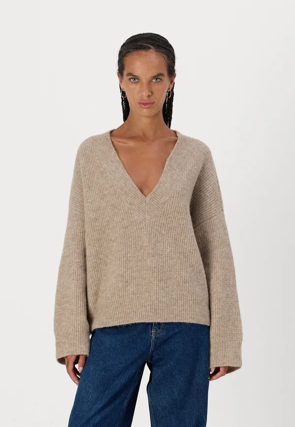 Strickpullover - warm sand melange