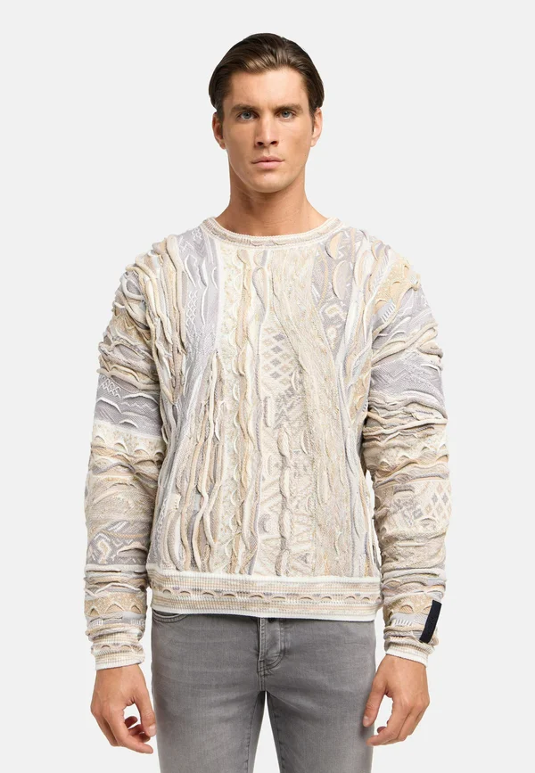 Strickpullover - weiß mehrfarbig