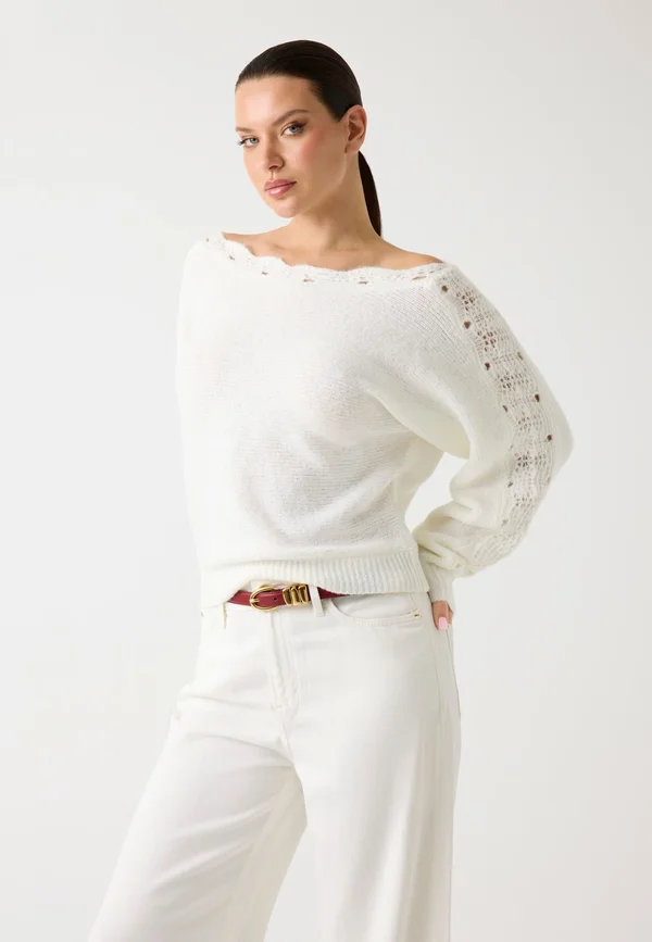 Strickpullover - weiß