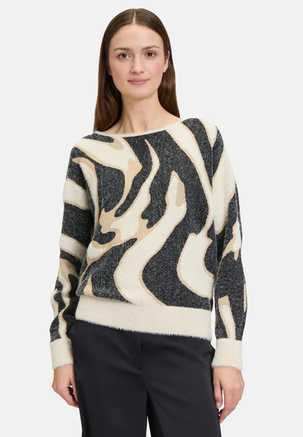 Strickpullover - weiß/schwarz