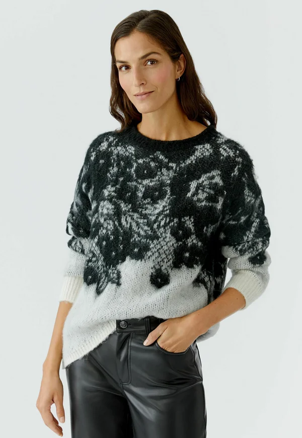 Strickpullover - white black