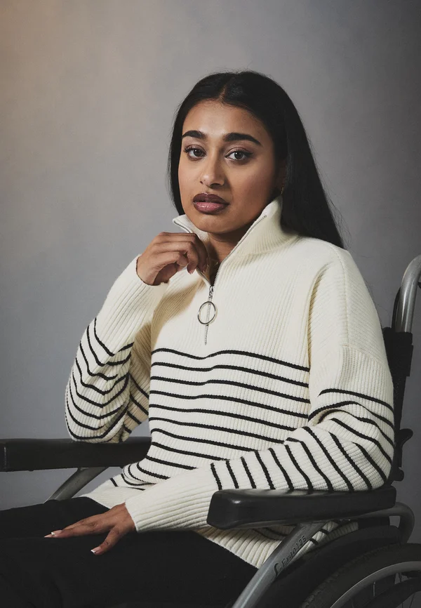 Strickpullover - white/black