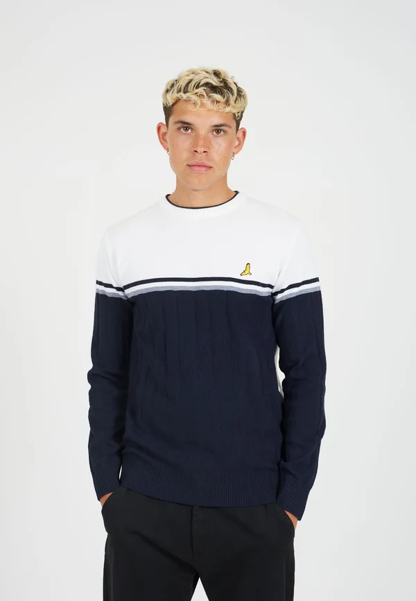 Strickpullover - white/navy