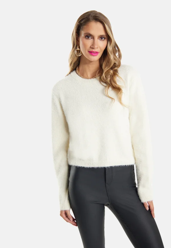 Strickpullover - wollweiss