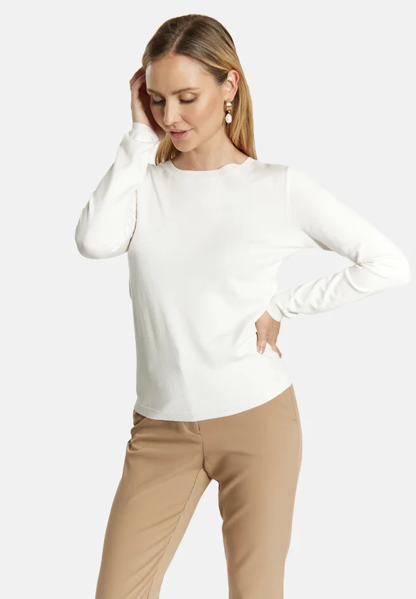 Strickpullover - wollweiss