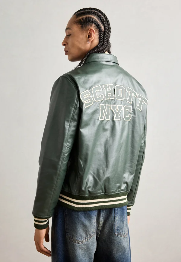 STRIPE - Bomberjacke - green/offwhite