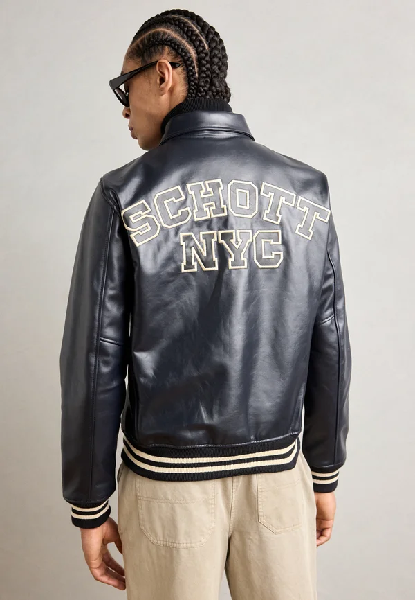 STRIPE - Bomberjacke - navy/off white