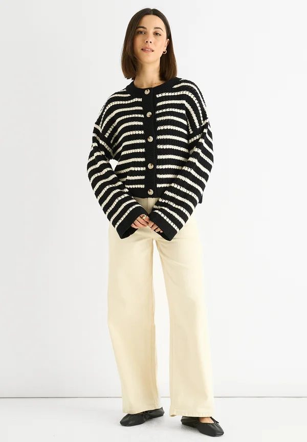STRIPE - Strickjacke - schwarz