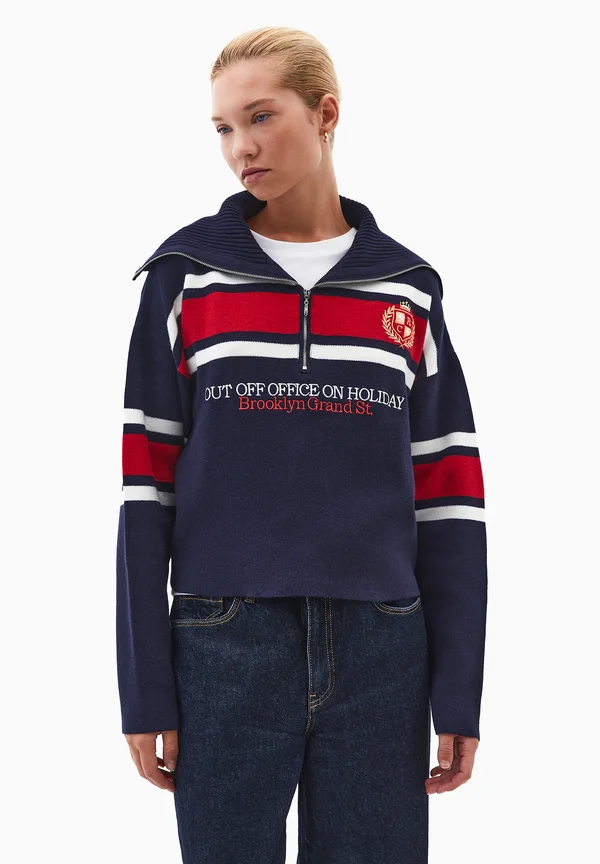 STRIPED COLLAR - Strickpullover - color comb