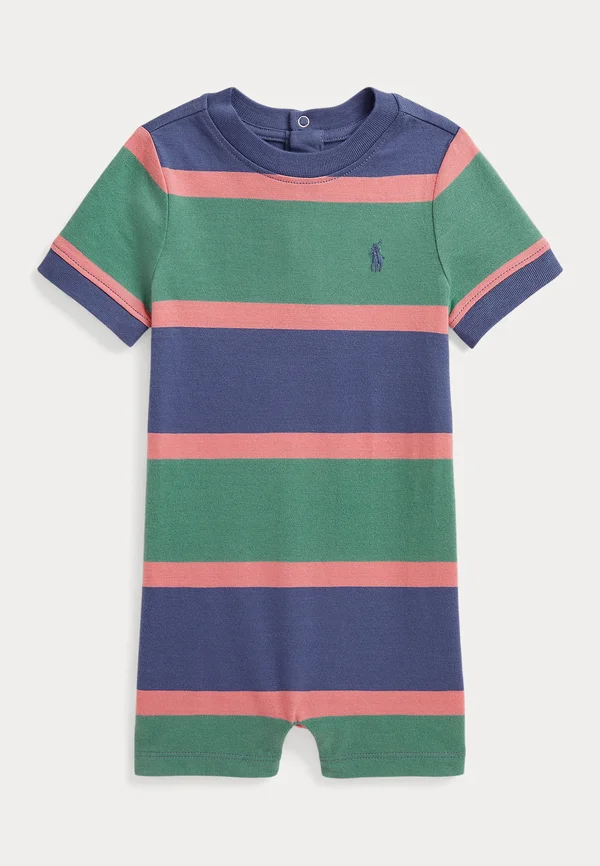 STRIPED COTTON JERSEY SHORTALL - Jumpsuit - fairway green multi