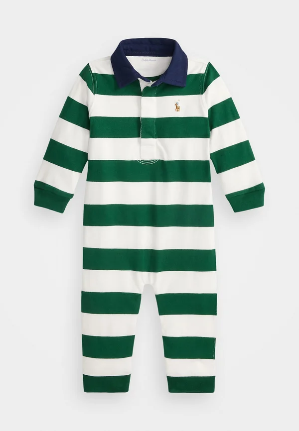 STRIPED COTTON RUGBY COVERALL - Jumpsuit - new forest green