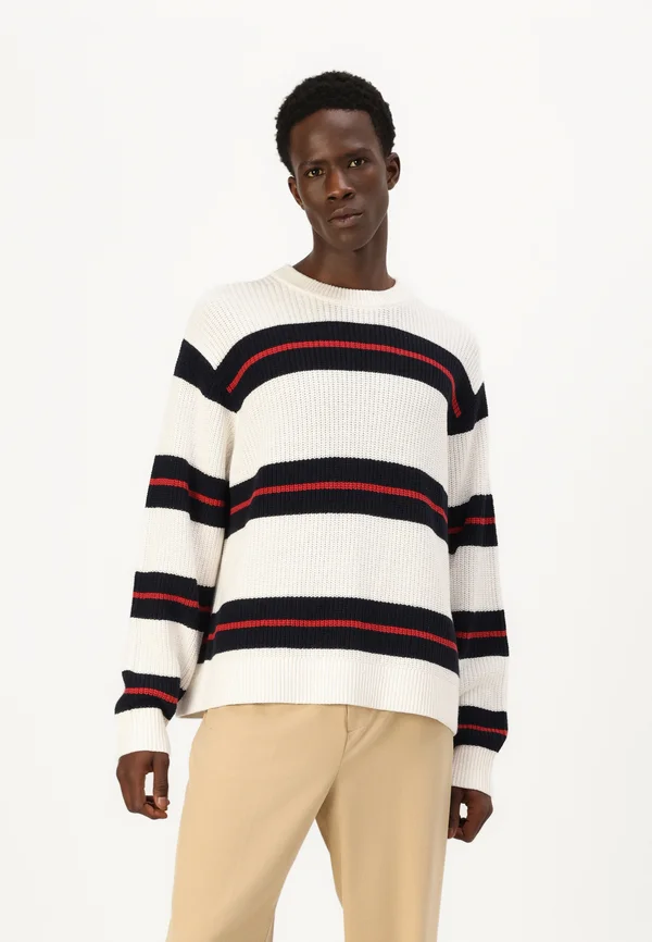 STRIPED CREW - Strickpullover - blue/white