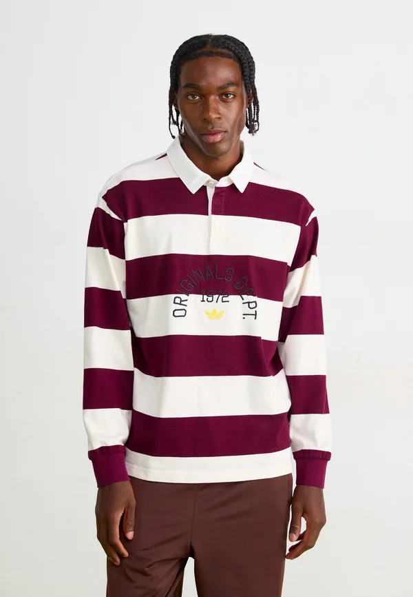 STRIPED - Poloshirt - off white/maroon