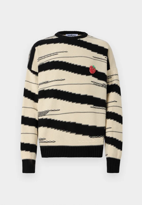STRIPED RASPBERRY SWEATER UNISEX - Strickpullover - white/black