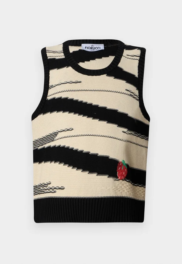STRIPED RASPBERRY TANK UNISEX - Weste - off white/black