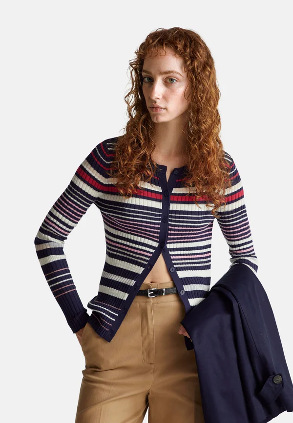 STRIPED  - Strickjacke - blue