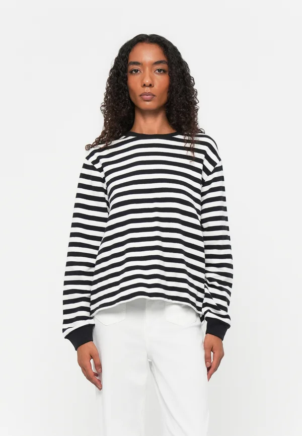 STRIPED - Strickpullover - black