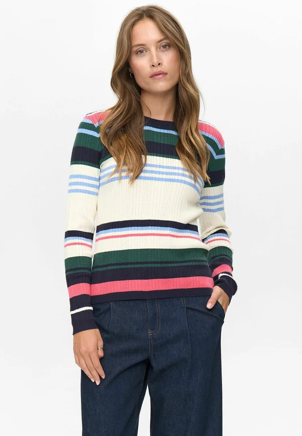 STRIPED - Strickpullover - dark sapphire