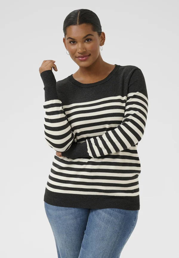STRIPED  - Strickpullover - dgm turtledove half stripe