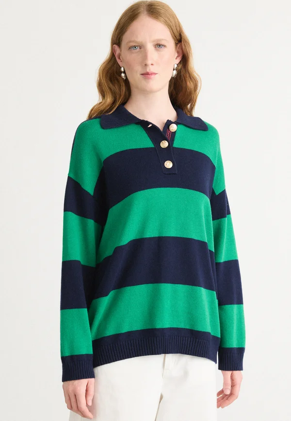 STRIPED - Strickpullover - evening blue