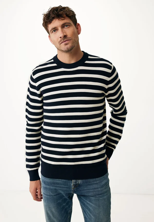 STRIPED - Strickpullover - navy