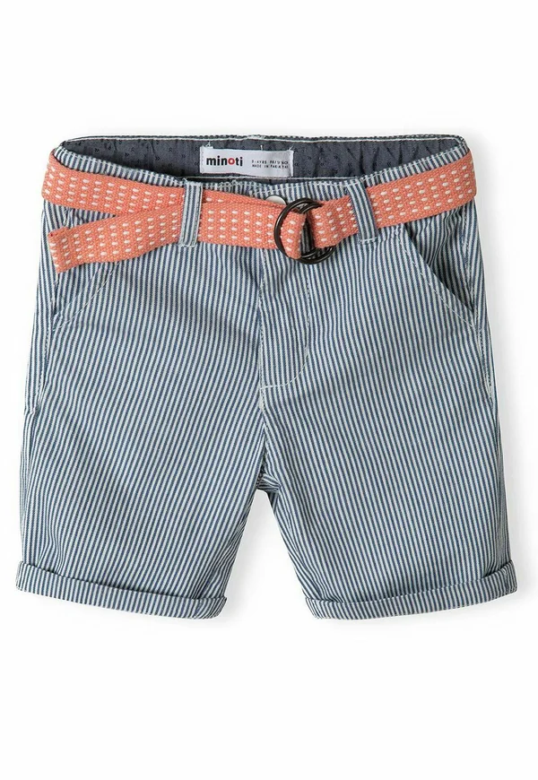 STRIPED WITH BELT - Shorts - light blue